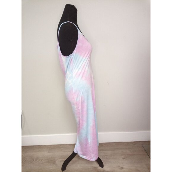 Shein Women's Blue Pink Tie Dye Midi Dress Size Large (8/10) - Picture 4 of 6
